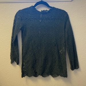 Zara green lace shirt size S